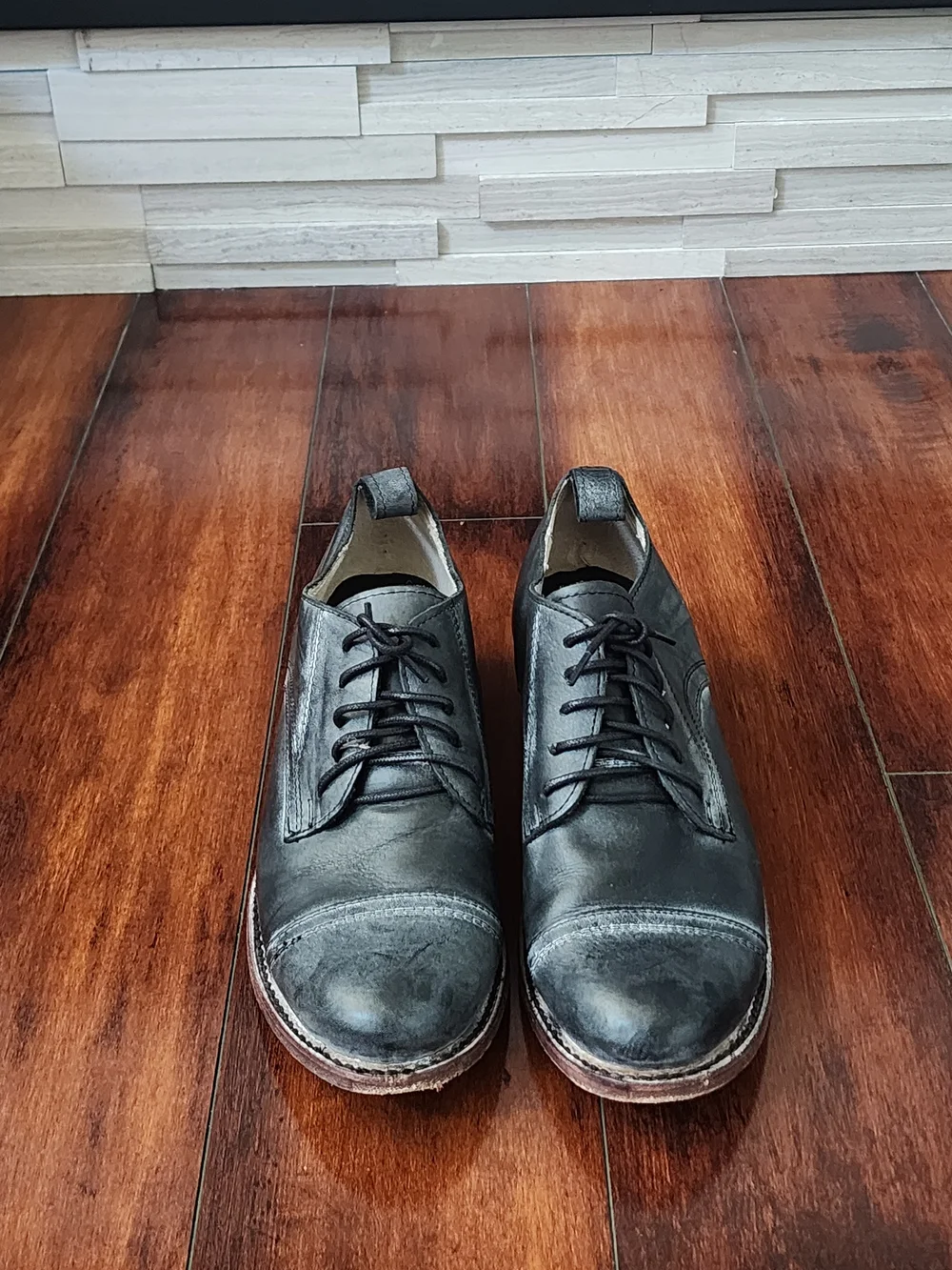 Freebird by Steven Mabel Black Leather Lace Up Oxford Shoes Size 10
